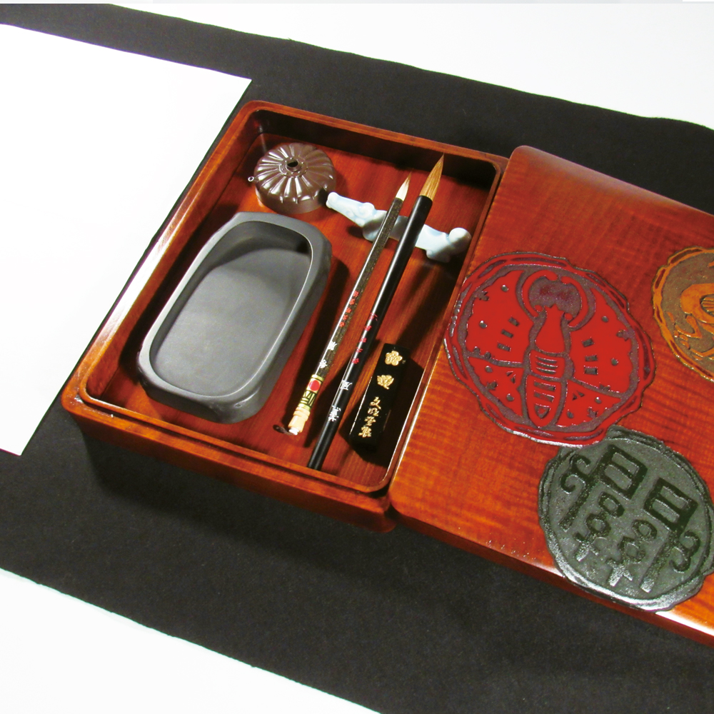 烏城彫　高級写経セット　(備前蝶・鳳凰・関） 書道セットの画像
