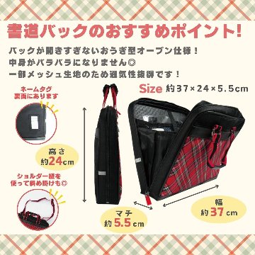 書道セット　ソフト 赤 SNRD1 女の子用　ソフトバック　習字の画像