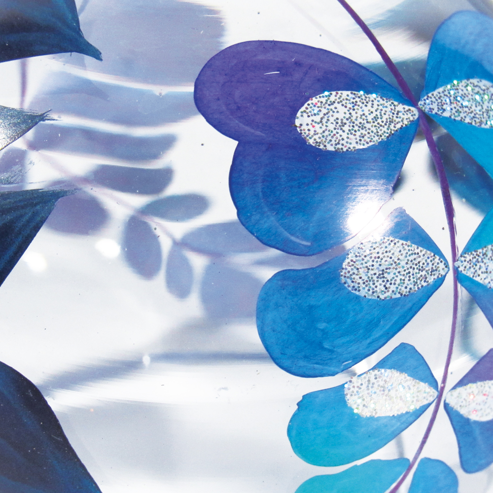 風鈴 ガラス風鈴 手作り風鈴 蒔絵仕上げ[ぎやまん匠風鈴] 藤 R-328の画像