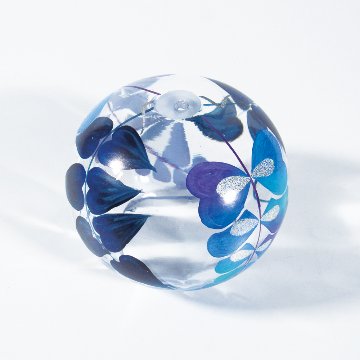 風鈴 ガラス風鈴 手作り風鈴 蒔絵仕上げ[ぎやまん匠風鈴] 藤 R-328の画像