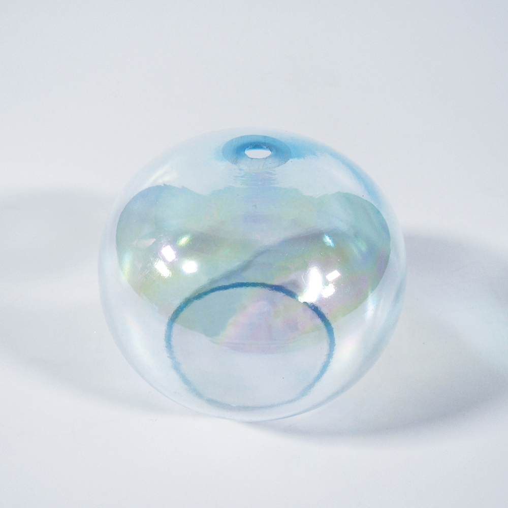 風鈴 ガラス風鈴 手作り風鈴 蒔絵仕上げ[パール風鈴] ブルー R-329 の画像