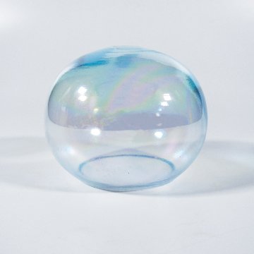 風鈴 ガラス風鈴 手作り風鈴 蒔絵仕上げ[パール風鈴] ブルー R-329 の画像