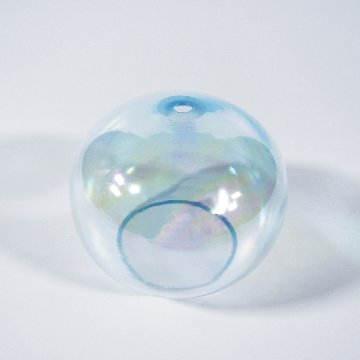 風鈴 ガラス風鈴 手作り風鈴 蒔絵仕上げ[パール風鈴] ブルー R-329 の画像