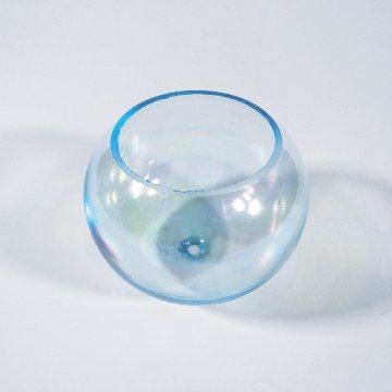 風鈴 ガラス風鈴 手作り風鈴 蒔絵仕上げ[パール風鈴] ブルー R-329 の画像