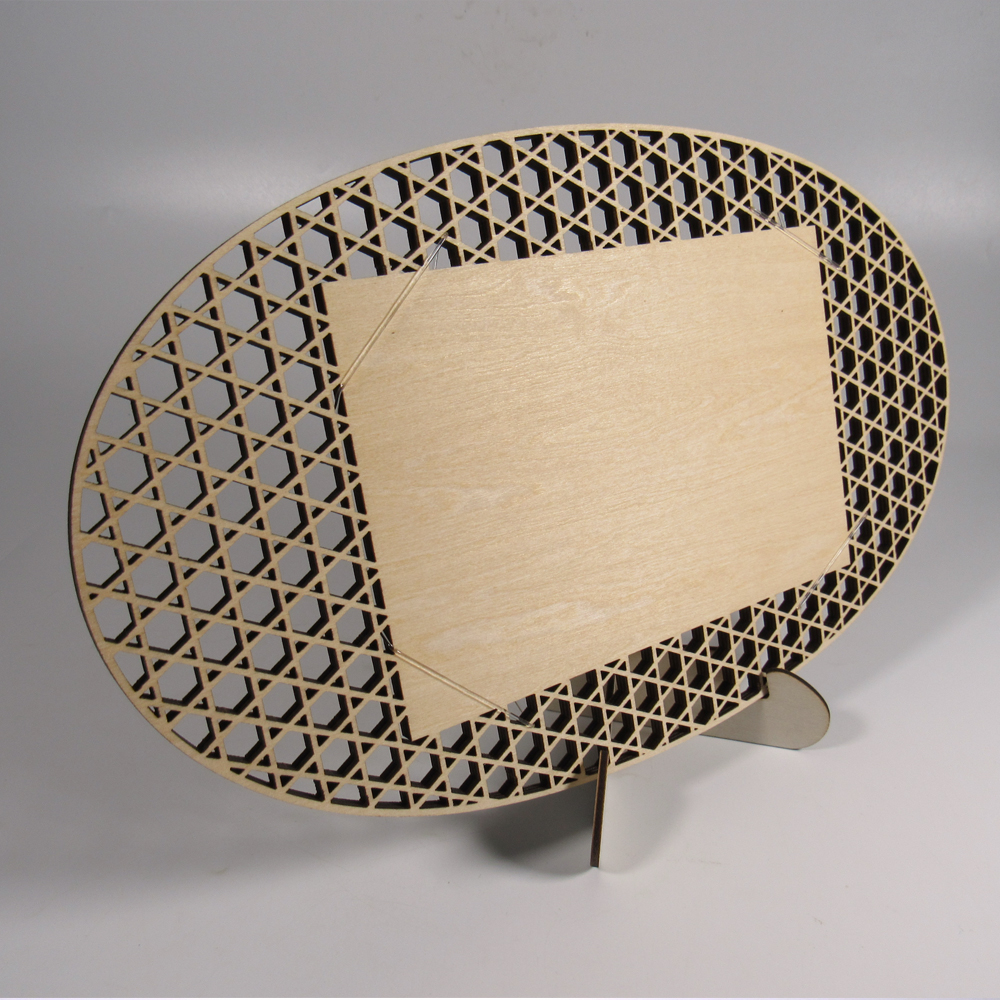 はがき はがき掛け 組子調はがき掛 はがき立 [楕円] 籠目 はがき掛 葉書 ハガキの画像