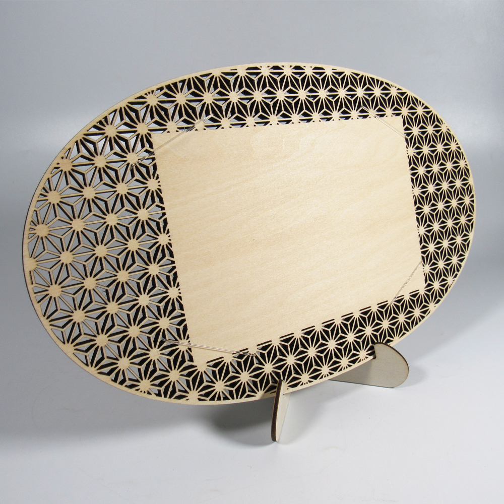 はがき はがき掛け 組子調色紙掛 [まる] 麻の葉 はがき掛 葉書 ハガキの画像