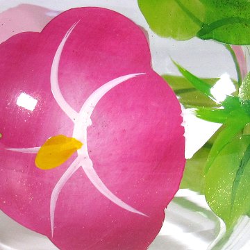 風鈴 ガラス風鈴 手作り風鈴 蒔絵仕上げ[ぎやまん風鈴]朝顔(あさがお) R-65の画像