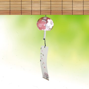 風鈴 ガラス風鈴 手作り風鈴 蒔絵仕上げ[ぎやまん風鈴]エレガンス R-349の画像