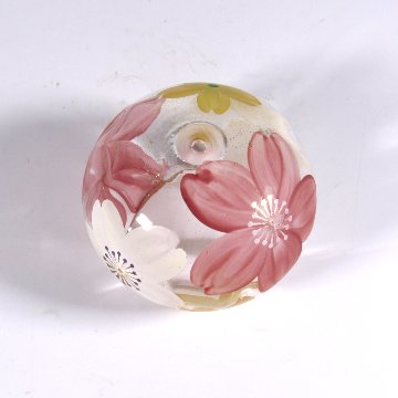 風鈴 ガラス風鈴 手作り風鈴 蒔絵仕上げ[ぎやまん風鈴]エレガンス R-349の画像