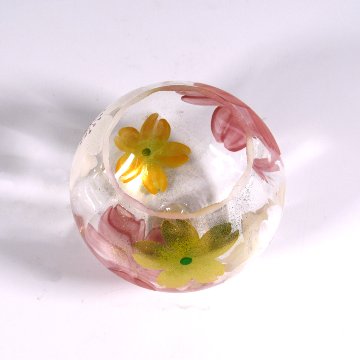 風鈴 ガラス風鈴 手作り風鈴 蒔絵仕上げ[ぎやまん風鈴]エレガンス R-349の画像