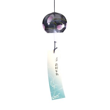 風鈴 ガラス風鈴 手作り風鈴 蒔絵仕上げ[ぎやまん風鈴]うすずみ　R-352　桜の画像
