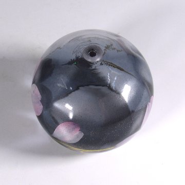 風鈴 ガラス風鈴 手作り風鈴 蒔絵仕上げ[ぎやまん風鈴]うすずみ　R-352　桜の画像