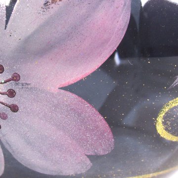 風鈴 ガラス風鈴 手作り風鈴 蒔絵仕上げ[ぎやまん風鈴]うすずみ　R-352　桜の画像
