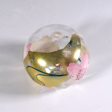 風鈴 ガラス風鈴 手作り風鈴 蒔絵仕上げ[ぎやまん風鈴]かすみ　R-354　桜の画像