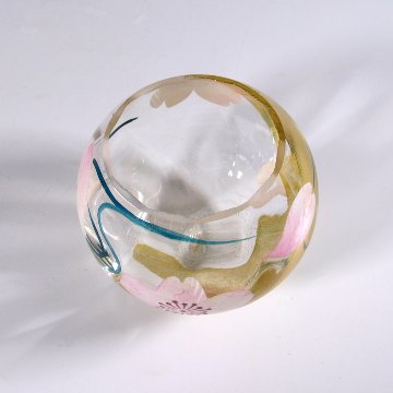 風鈴 ガラス風鈴 手作り風鈴 蒔絵仕上げ[ぎやまん風鈴]かすみ　R-354　桜の画像