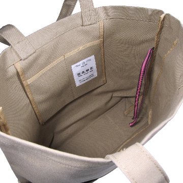 書道バッグ [ 倉敷帆布 トートバッグ ] F6 ベージュ（中紐ピンク）大人用【送料無料】の画像