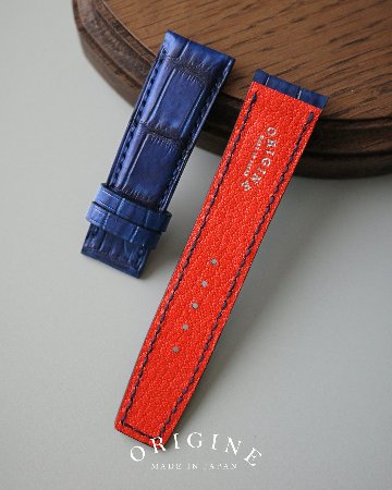 「パターンオーダー」 藍染クロコダイルストラップの画像