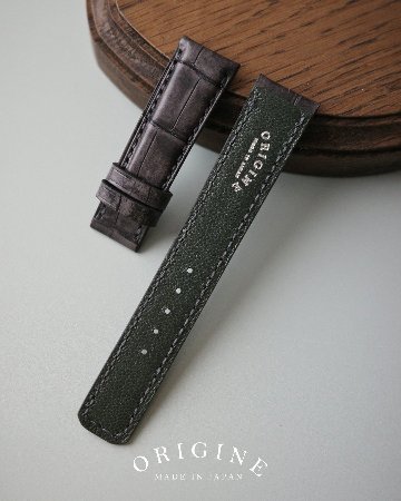 「パターンオーダー」 墨染クロコダイルストラップの画像