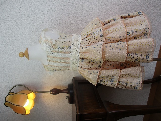 麻の3段ドレス100の画像