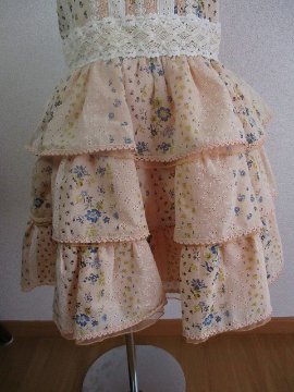 麻の3段ドレス100の画像