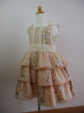 麻の3段ドレス100の画像