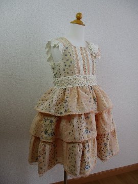 麻の3段ドレス100の画像