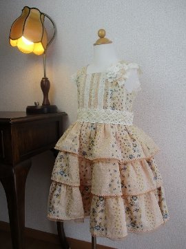 麻の3段ドレス100の画像