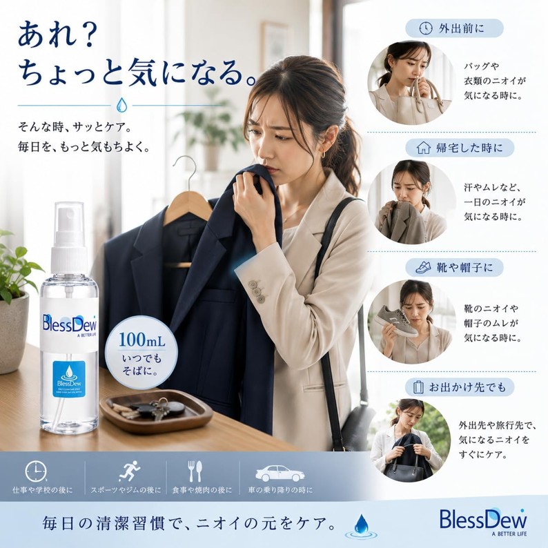 BlessDew 清潔ケアスプレー 100mL ミストタイプの画像