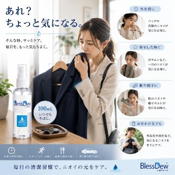 BlessDew 清潔ケアスプレー 100mL ミストタイプの画像