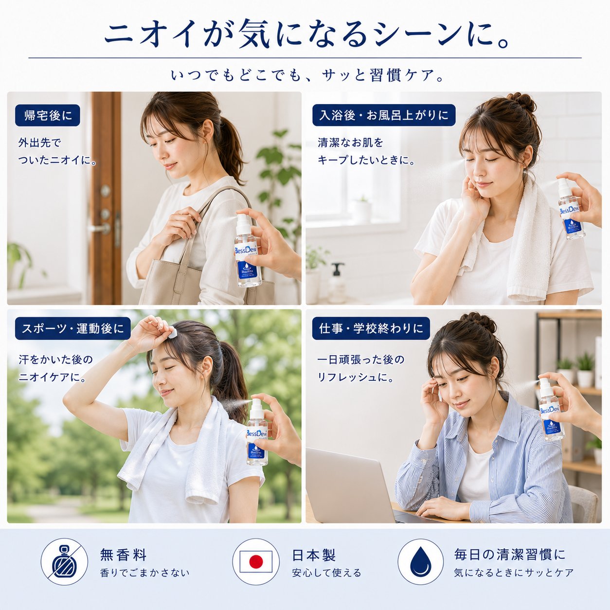 BlessDew 清潔ケアスプレー 50mL 携帯用ミニタイプの画像