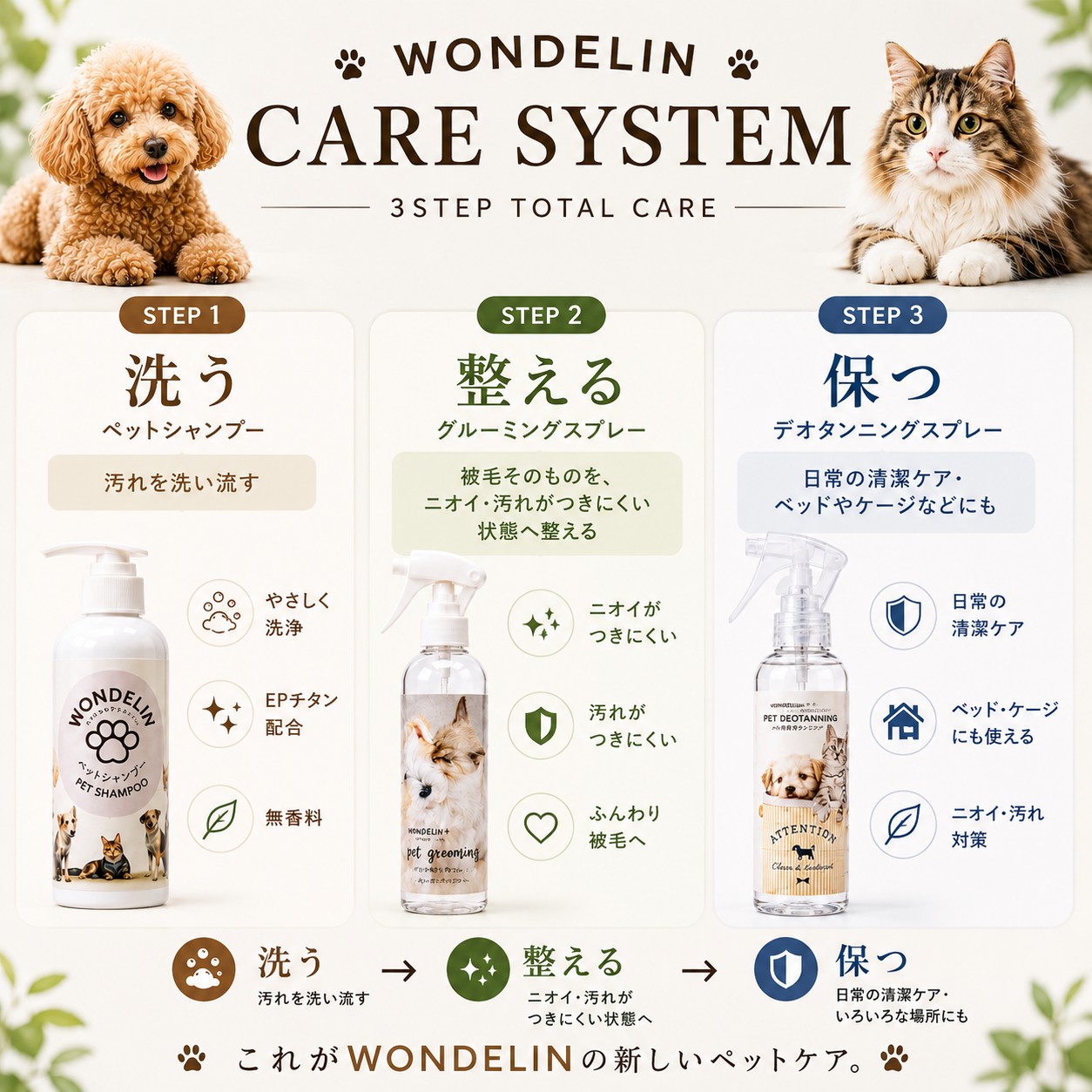 WONDELIN＋ グルーミングスプレー 200mL 犬・猫用 被毛ケアの画像