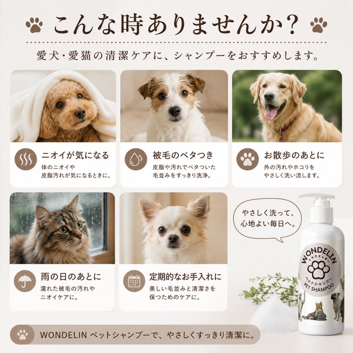 WONDELIN＋ ペットシャンプー 200mL 犬・猫用の画像