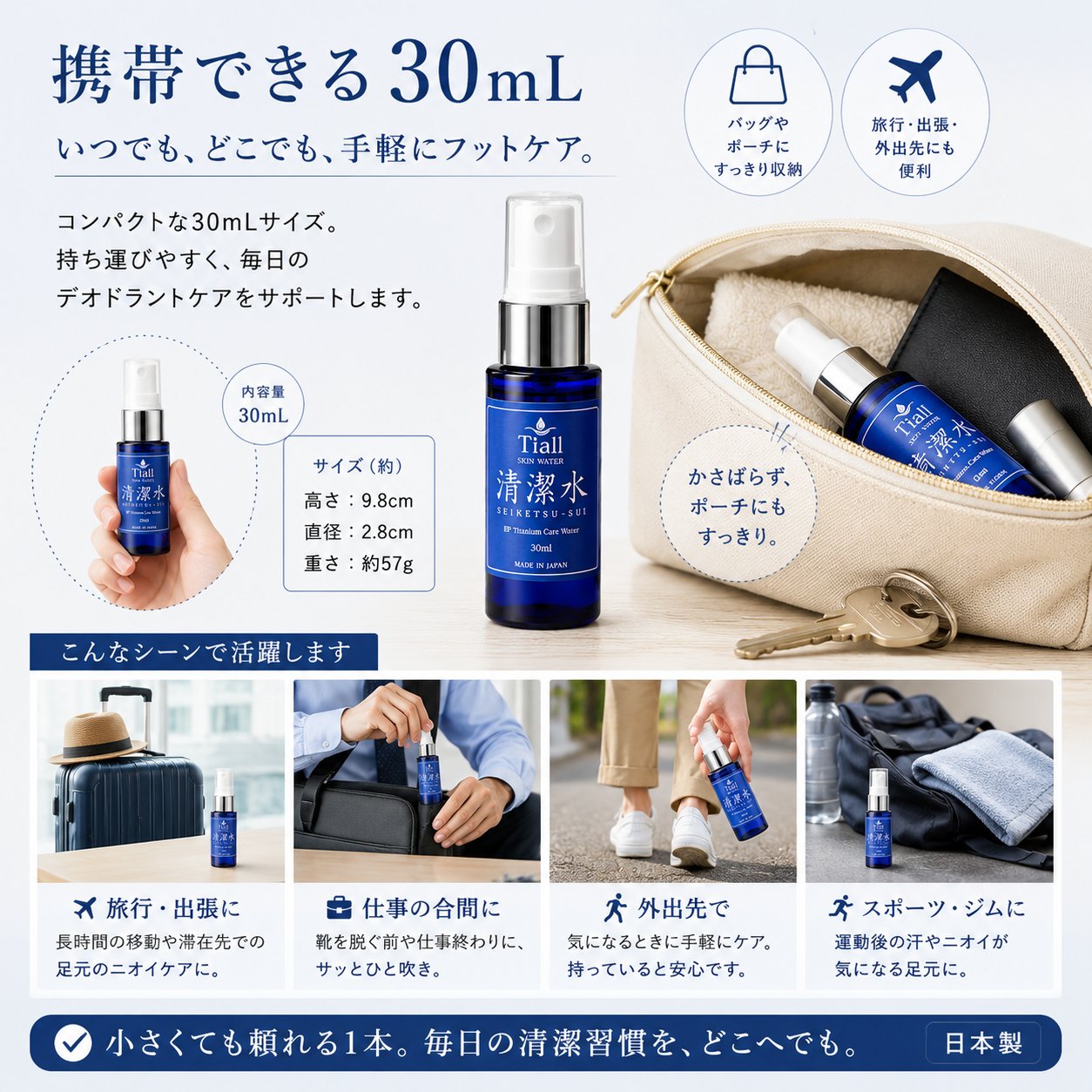 BlessDew 清潔水 30mL 素足の清潔ケア フットケアミストの画像