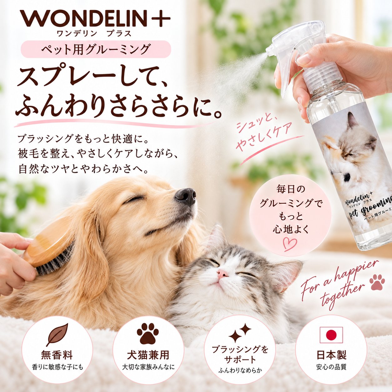 WONDELIN＋ ペットシャンプー グルーミング セット　の画像