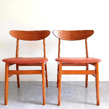 Farstrup 北欧ビンテージ ダイニングチェア 張替済 2脚セット 【送料無料】の画像