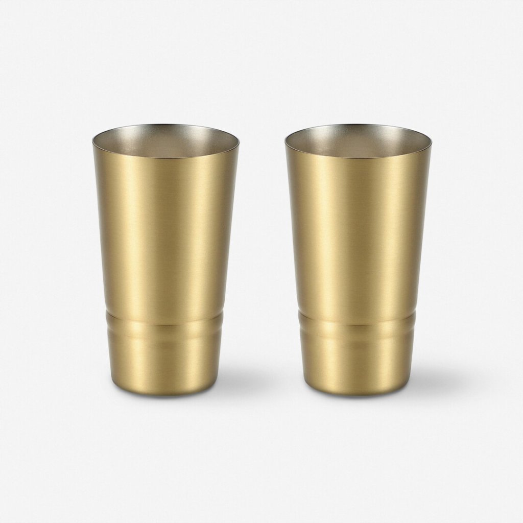 真鍮製ビアカップ 160mL ペアセット（貼箱入）の画像