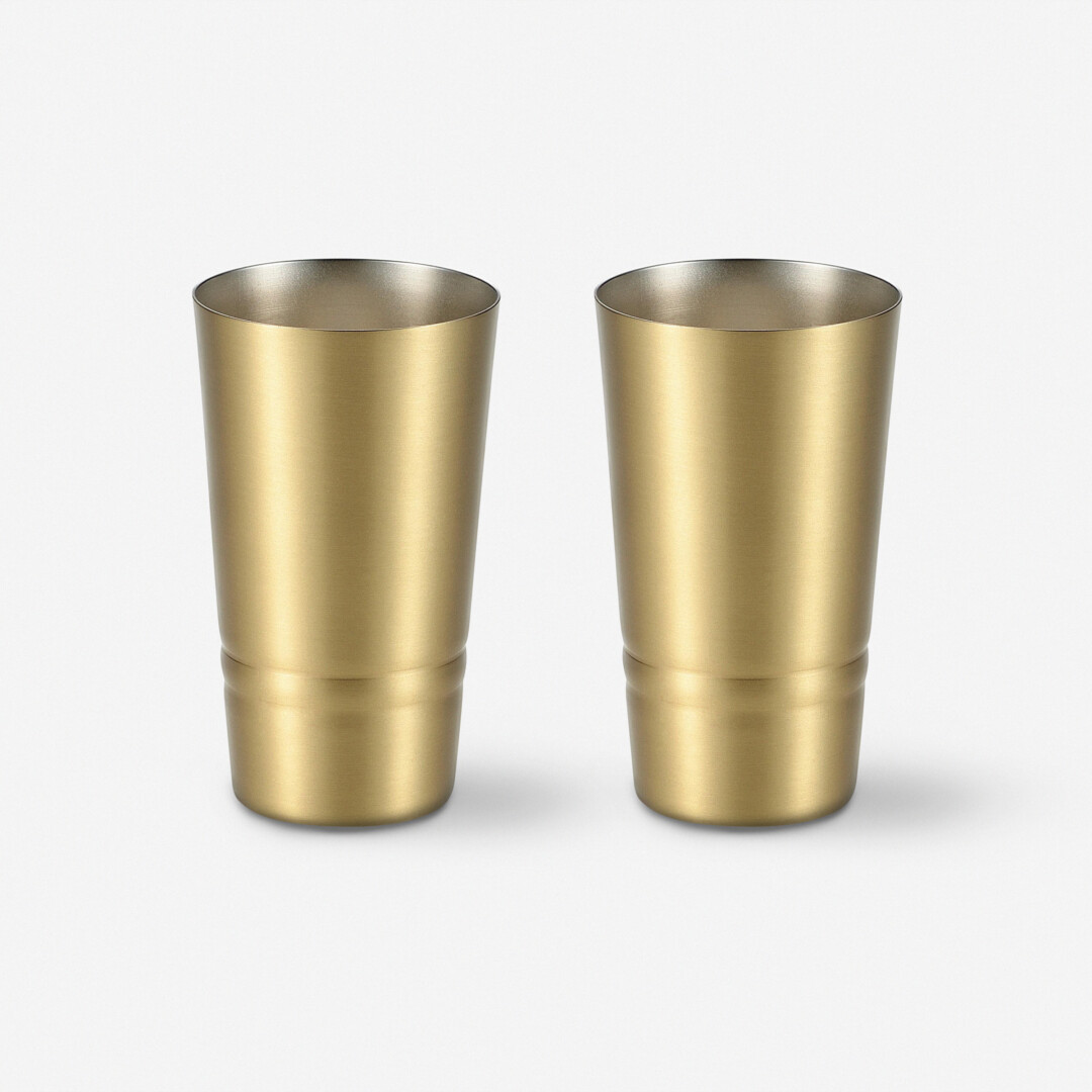 真鍮製ビアカップ 160mL ペアセット（貼箱入）の画像