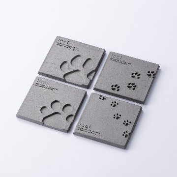 kawara coaster dog & cat / 瓦のコースター（犬猫）2枚セットの画像