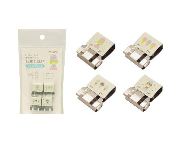 mizutamaコラボデザイン スライドクリップ Ｌサイズ アイスクリーム ４個入 MZTSC-L4AIの画像