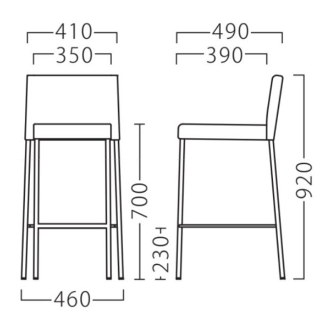 リペットスタンド【RIPETT】SH700 業務用パイプ製カウンターチェアの画像