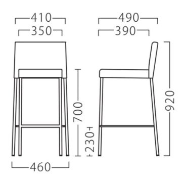 リペットスタンド【RIPETT】SH700 業務用パイプ製カウンターチェアの画像