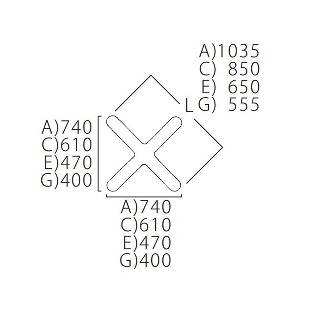 FT-732/FT-733/FT-734-C（十字ベース610×610）画像