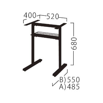 PL-F【TABLE LEG 対立脚】600×750用の画像