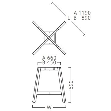 CT-462-A（4本脚）900×900用の画像