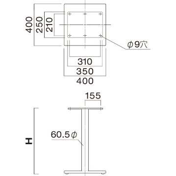 ES-400（角ベース400×400・ポール60.5φ）の画像