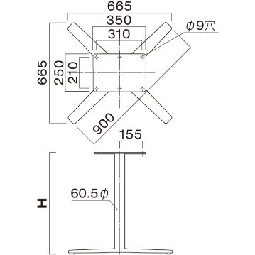 GV-900L（Xベース 665×665・ポール 60.5φ）の画像