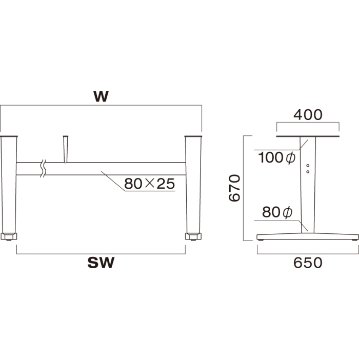 IAW 650L（対立脚）※～W1200×900用画像