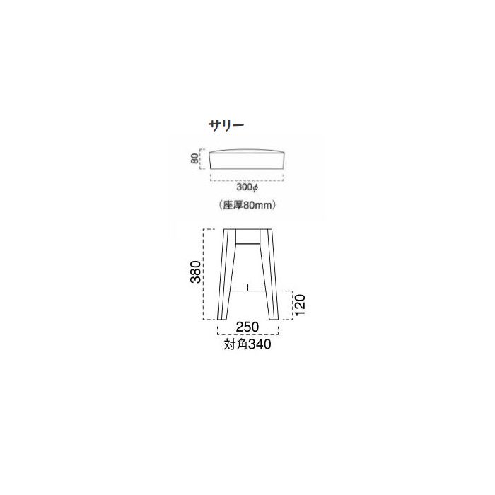 サリー/トミー+木製椅子Ⅲ脚（SH460mm）画像