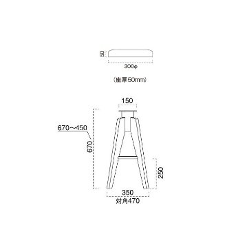 デリ+木製カウンターⅠ脚（SH710mm）画像