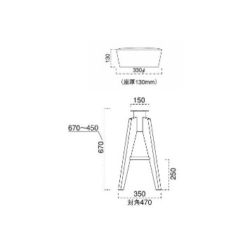 リリー+木製カウンターⅠ脚（SH800mm）の画像